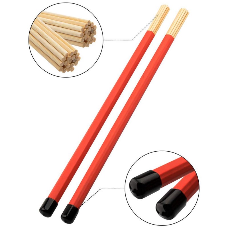 GOGHOST Drum Sticks Set - 5A Maple Wood Drum Sticks 1 Pair Drum Wire Brushes Retractable Drum Stick Brush and 1 Pair Rods Drum Sticks for Jazz Acoustic Folk Music Lover Gift with Portable Storage Bag - Image 5